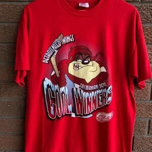 Detroit Red Wings Taz Devil 1992 Detroit Red Wing Shirt Retro